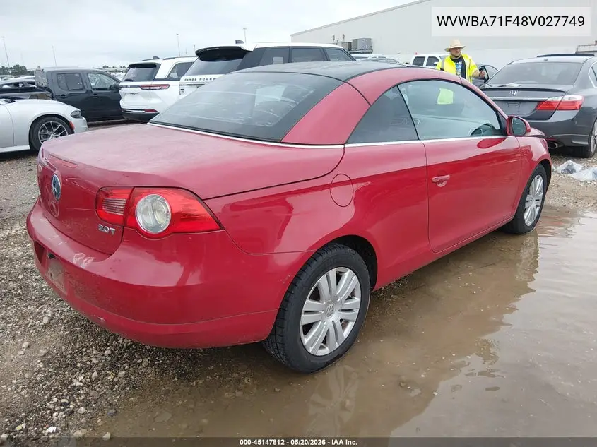 2008 Volkswagen Eos Turbo VIN: WVWBA71F48V027749 Lot: 45147812