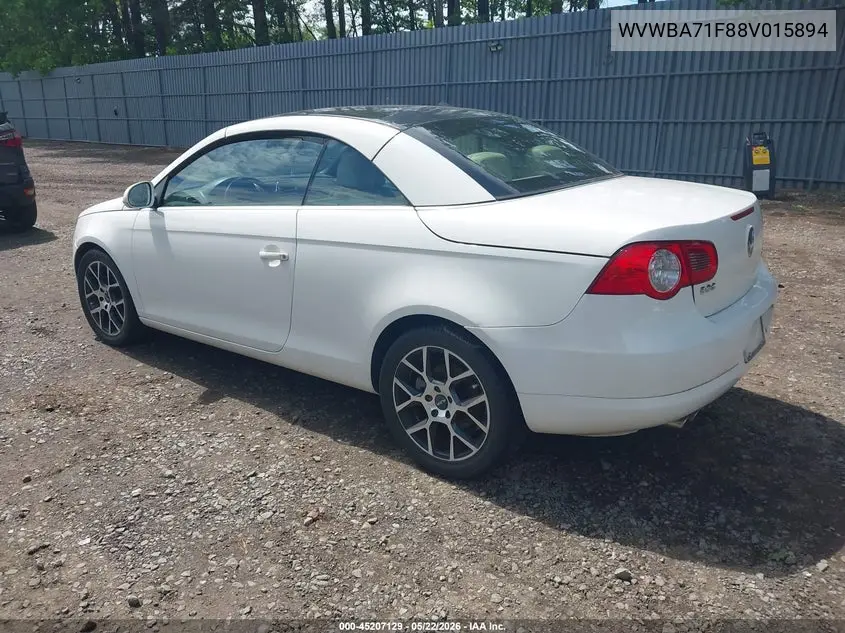 2008 Volkswagen Eos Komfort/Turbo VIN: WVWBA71F88V015894 Lot: 45207129
