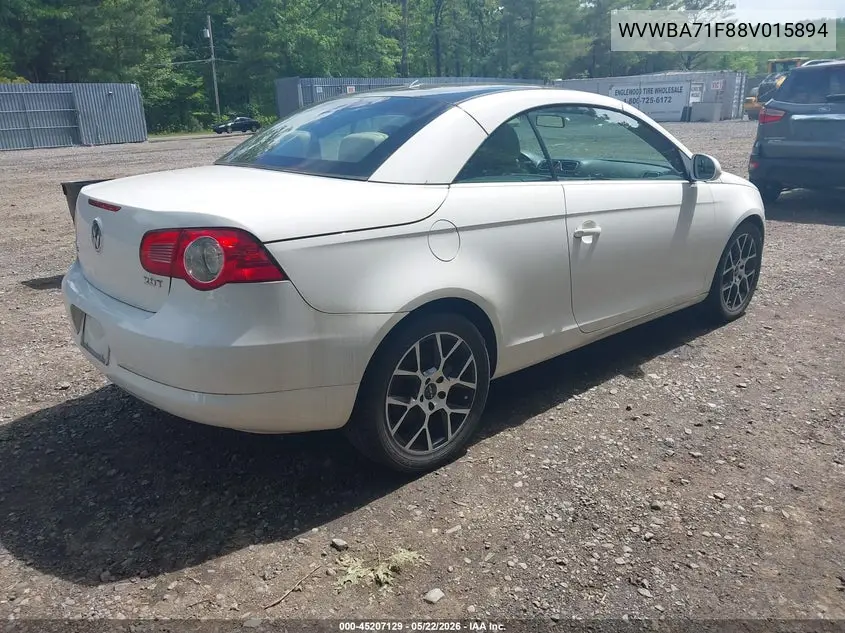 2008 Volkswagen Eos Komfort/Turbo VIN: WVWBA71F88V015894 Lot: 45207129