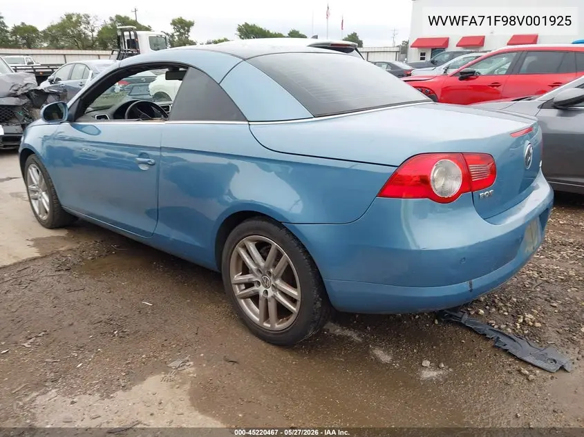 2008 Volkswagen Eos Lux VIN: WVWFA71F98V001925 Lot: 45220467