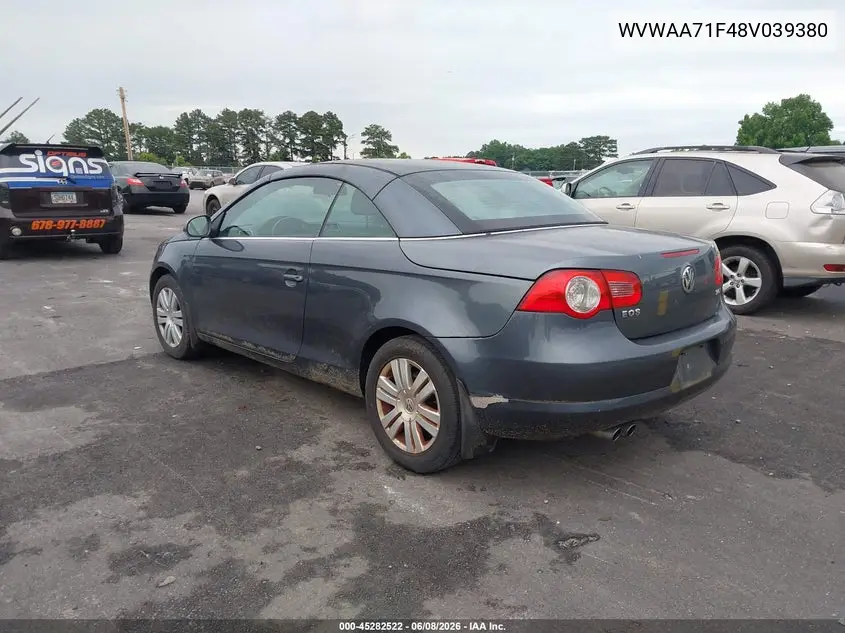 2008 Volkswagen Eos Komfort/Turbo VIN: WVWAA71F48V039380 Lot: 45282522