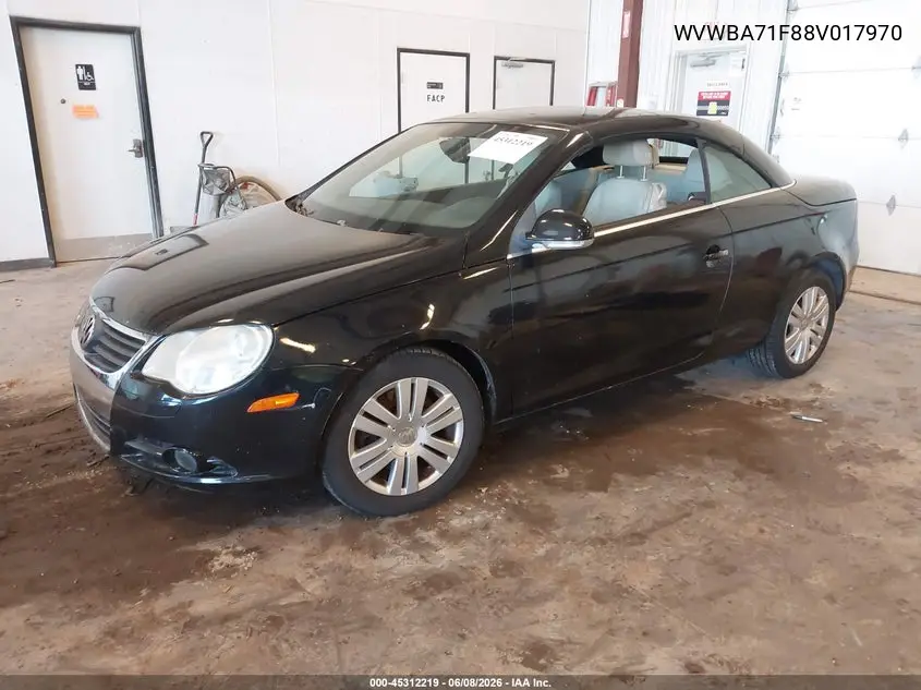 2008 Volkswagen Eos Komfort/Turbo VIN: WVWBA71F88V017970 Lot: 45312219