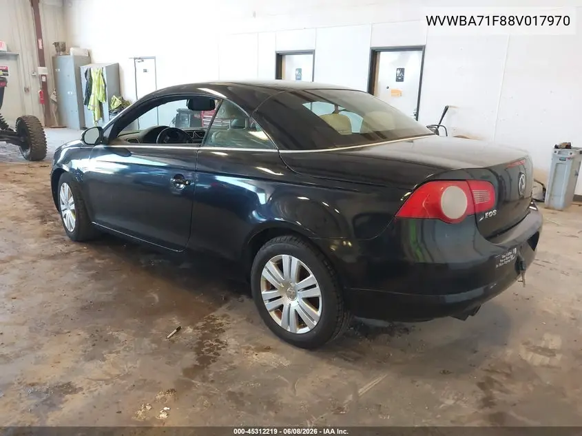 2008 Volkswagen Eos Komfort/Turbo VIN: WVWBA71F88V017970 Lot: 45312219