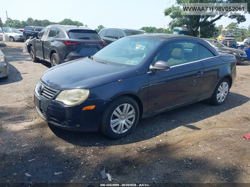 2008 Volkswagen Eos Komfort/Turbo VIN: WVWAA71F98V052061 Lot: 45524999