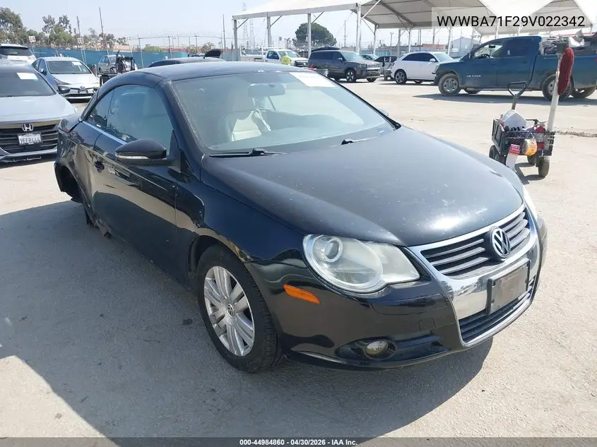 2009 Volkswagen Eos Komfort VIN: WVWBA71F29V022342 Lot: 44984860
