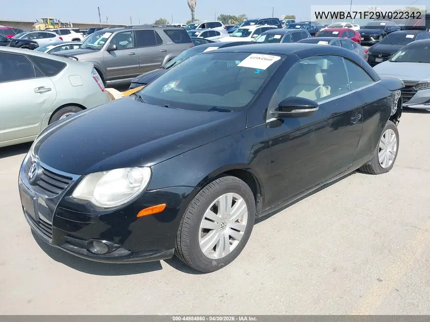 2009 Volkswagen Eos Komfort VIN: WVWBA71F29V022342 Lot: 44984860
