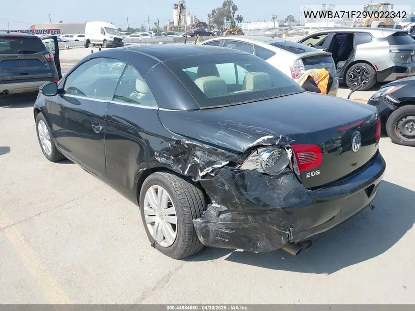 2009 Volkswagen Eos Komfort VIN: WVWBA71F29V022342 Lot: 44984860