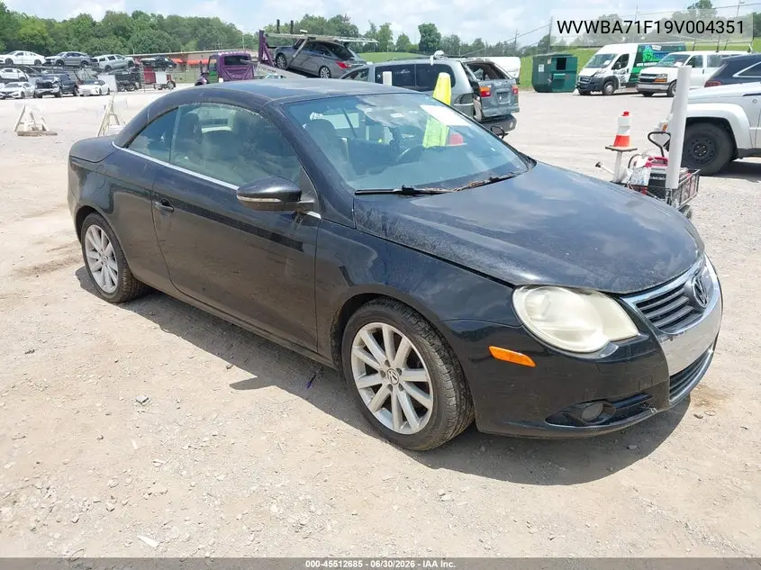 2009 Volkswagen Eos Turbo/Komfort VIN: WVWBA71F19V004351 Lot: 45512685