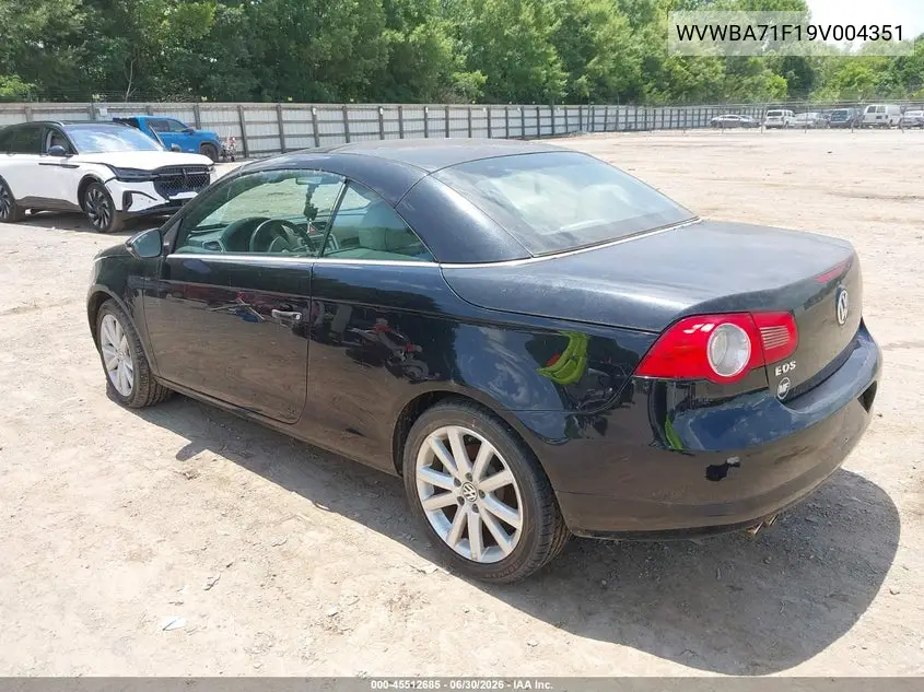 2009 Volkswagen Eos Turbo/Komfort VIN: WVWBA71F19V004351 Lot: 45512685