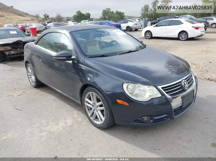 2010 Volkswagen Eos Lux VIN: WVWFA7AH8AV025835 Lot: 44780437