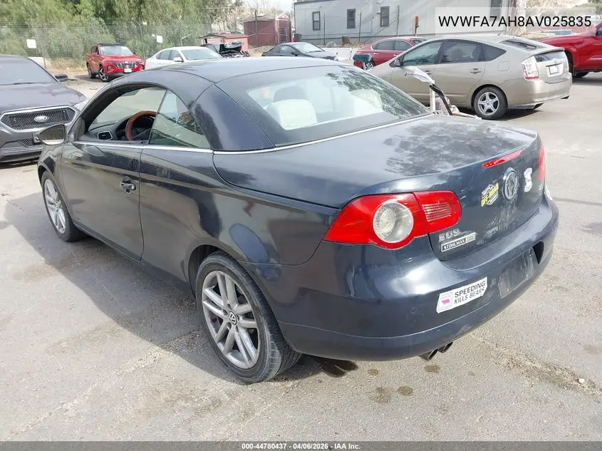 2010 Volkswagen Eos Lux VIN: WVWFA7AH8AV025835 Lot: 44780437