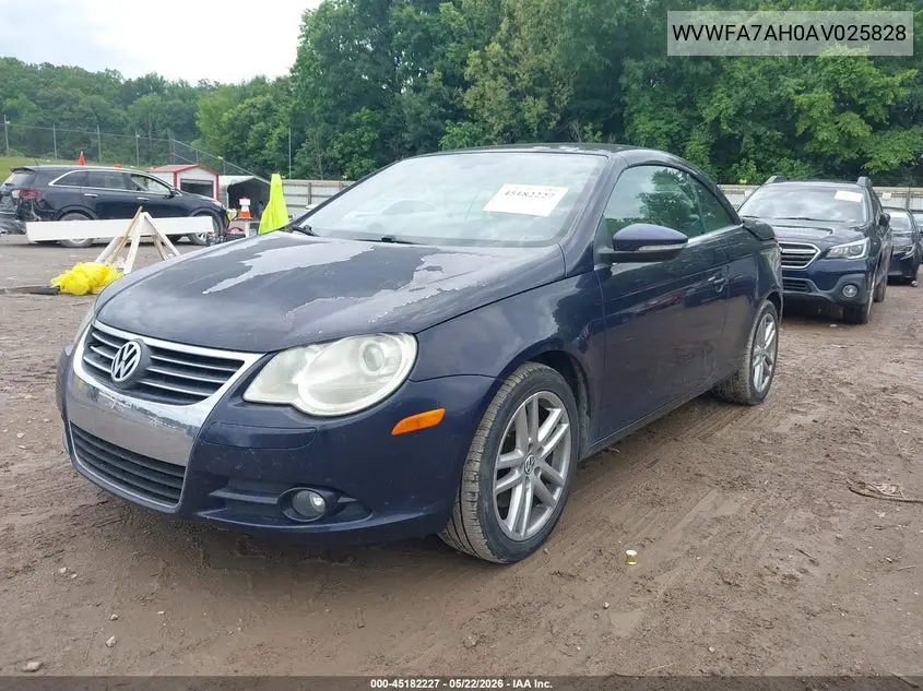 2010 Volkswagen Eos Lux VIN: WVWFA7AH0AV025828 Lot: 45182227