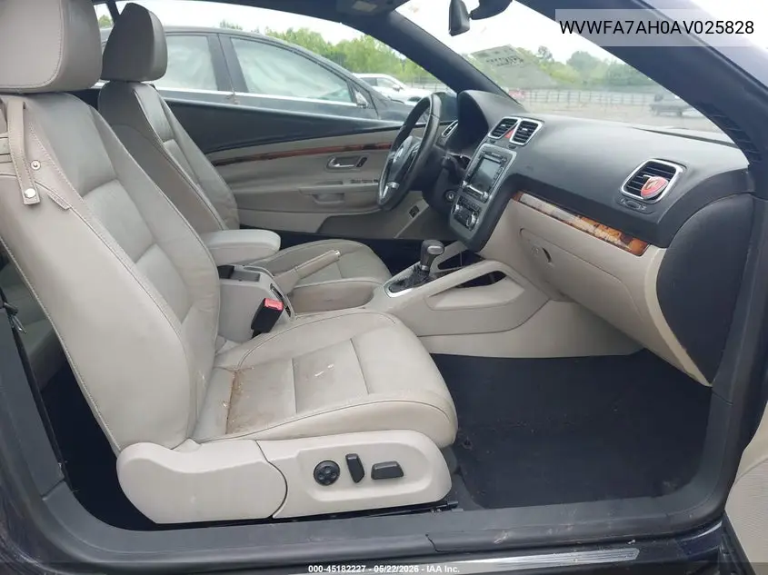 2010 Volkswagen Eos Lux VIN: WVWFA7AH0AV025828 Lot: 45182227