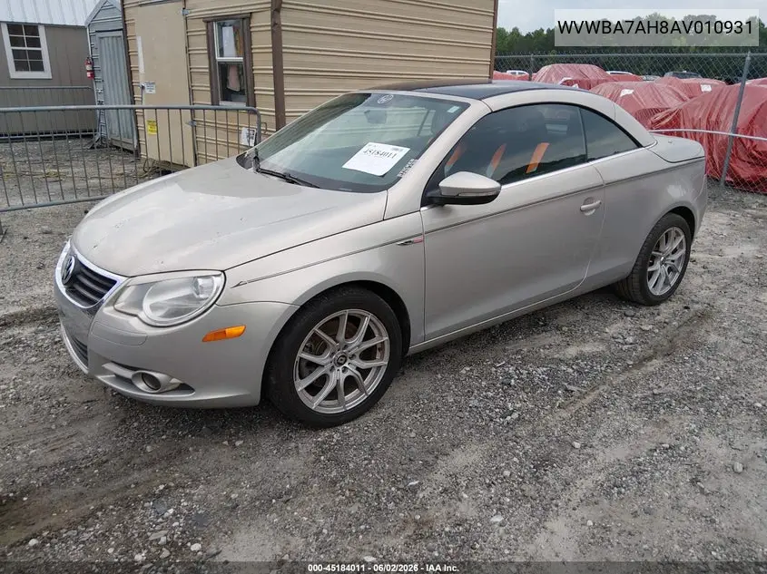 2010 Volkswagen Eos Komfort VIN: WVWBA7AH8AV010931 Lot: 45184011