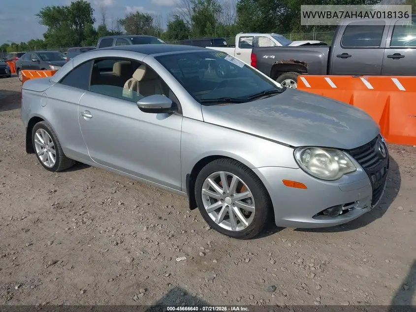 2010 Volkswagen Eos Komfort VIN: WVWBA7AH4AV018136 Lot: 45666640