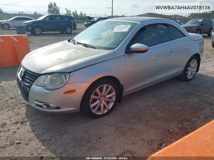 2010 Volkswagen Eos Komfort VIN: WVWBA7AH4AV018136 Lot: 45666640