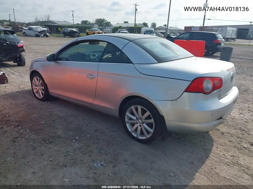 2010 Volkswagen Eos Komfort VIN: WVWBA7AH4AV018136 Lot: 45666640
