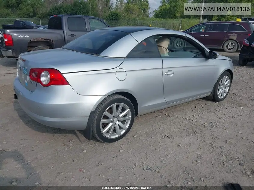 2010 Volkswagen Eos Komfort VIN: WVWBA7AH4AV018136 Lot: 45666640