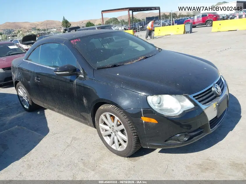 2011 Volkswagen Eos Komfort VIN: WVWAW7AH0BV002448 Lot: 45403333