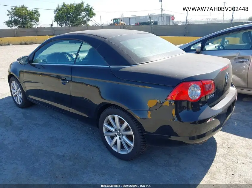 2011 Volkswagen Eos Komfort VIN: WVWAW7AH0BV002448 Lot: 45403333