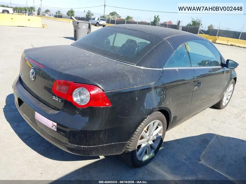 2011 Volkswagen Eos Komfort VIN: WVWAW7AH0BV002448 Lot: 45403333