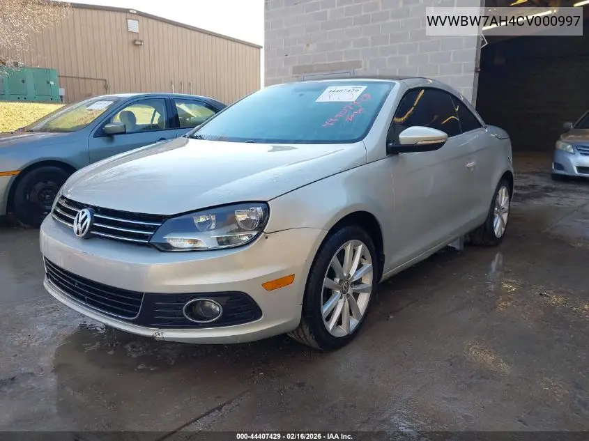 2012 Volkswagen Eos Komfort VIN: WVWBW7AH4CV000997 Lot: 44407429