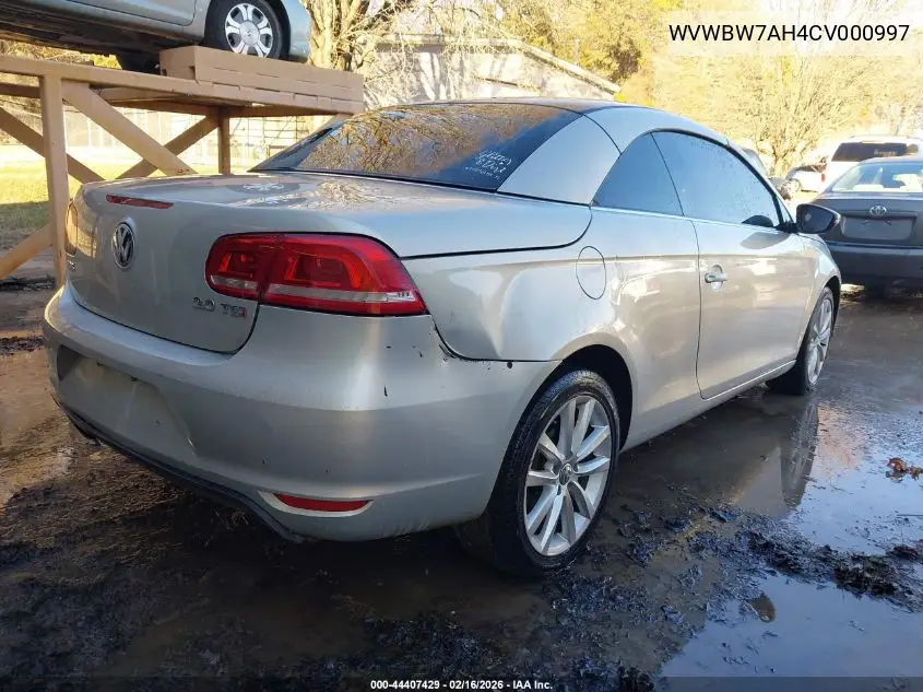 2012 Volkswagen Eos Komfort VIN: WVWBW7AH4CV000997 Lot: 44407429