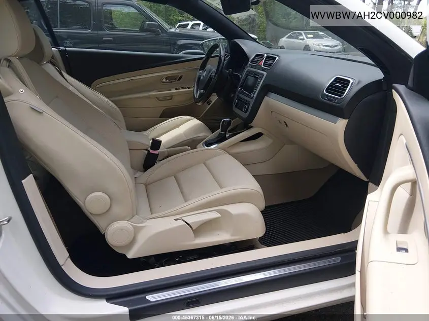 2012 Volkswagen Eos Komfort VIN: WVWBW7AH2CV000982 Lot: 45367315