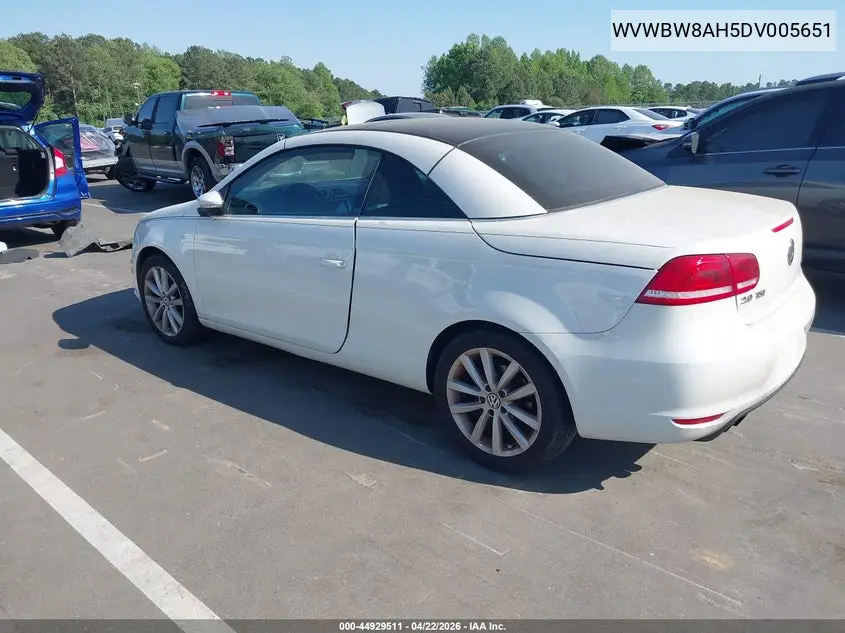 2013 Volkswagen Eos Komfort VIN: WVWBW8AH5DV005651 Lot: 44929511