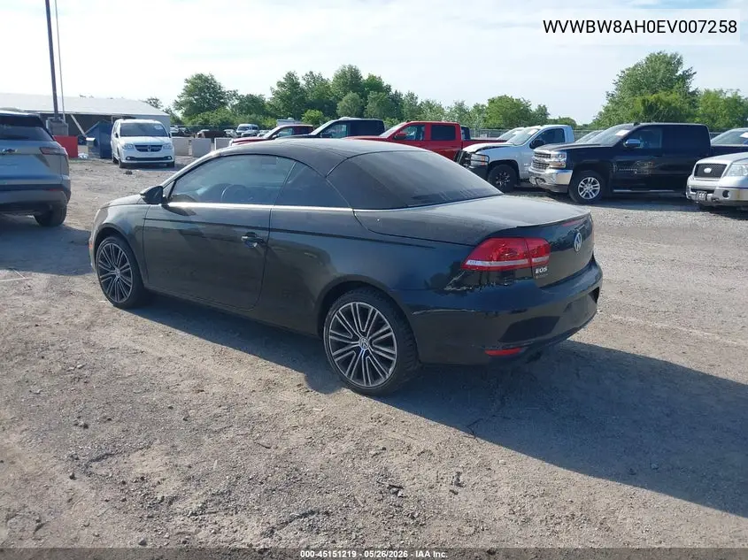 2014 Volkswagen Eos Sport VIN: WVWBW8AH0EV007258 Lot: 45151219
