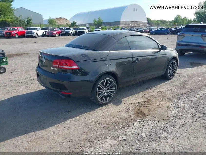 2014 Volkswagen Eos Sport VIN: WVWBW8AH0EV007258 Lot: 45151219