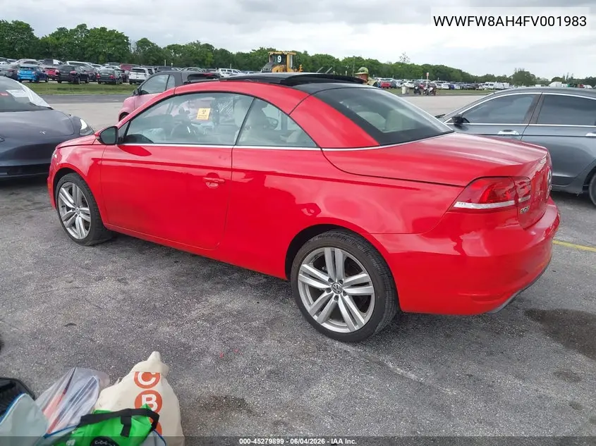 2015 Volkswagen Eos Executive Edition VIN: WVWFW8AH4FV001983 Lot: 45279899