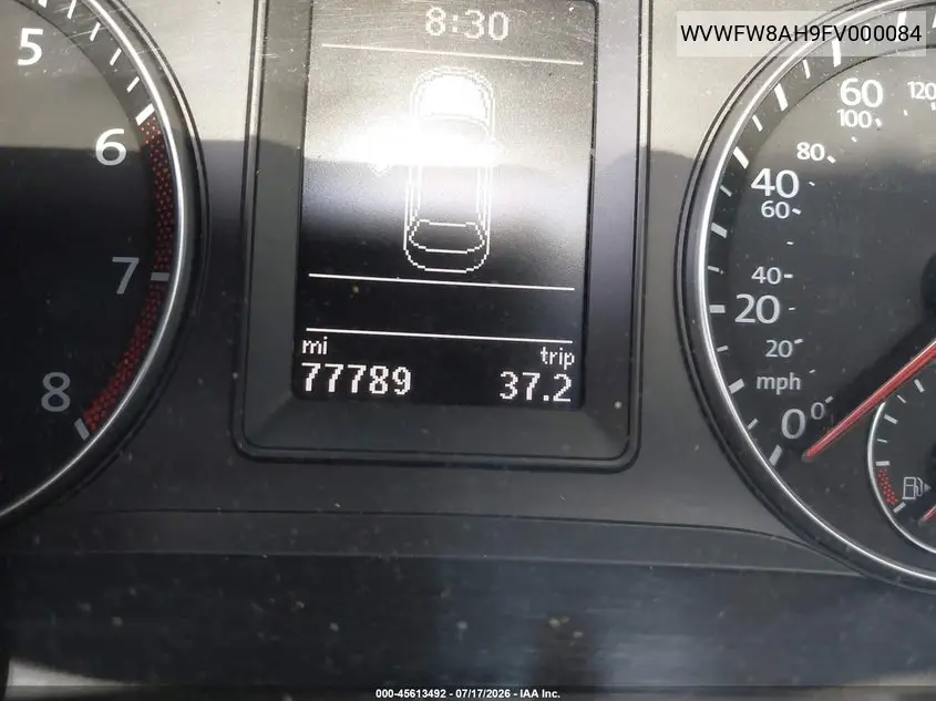 2015 Volkswagen Eos Final Edition VIN: WVWFW8AH9FV000084 Lot: 45613492
