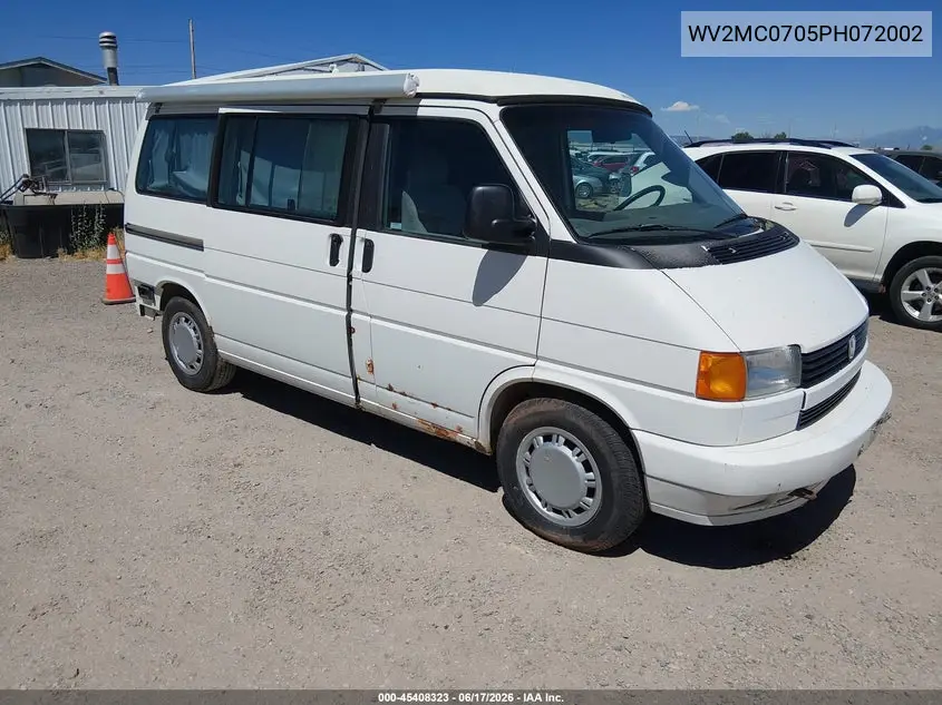 1993 Volkswagen Eurovan Mv VIN: WV2MC0705PH072002 Lot: 45408323