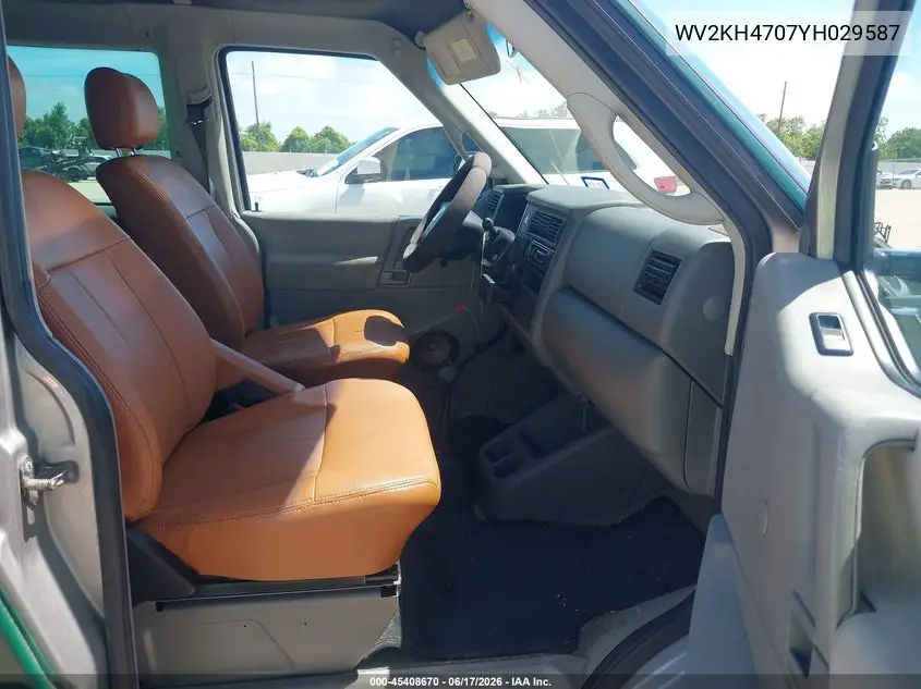 2000 Volkswagen Eurovan Gls VIN: WV2KH4707YH029587 Lot: 45408670