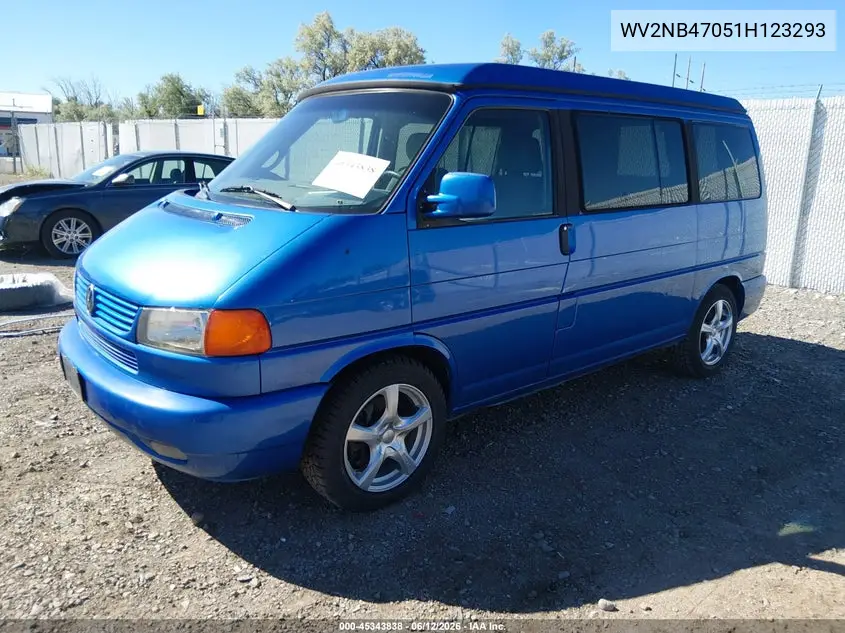 2001 Volkswagen Eurovan Mv VIN: WV2NB47051H123293 Lot: 45343838
