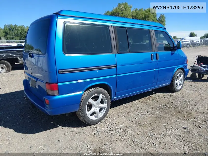 2001 Volkswagen Eurovan Mv VIN: WV2NB47051H123293 Lot: 45343838