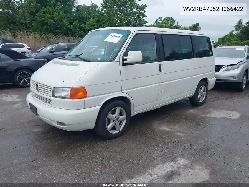 2002 Volkswagen Eurovan Gls VIN: WV2KB47052H066422 Lot: 45234382