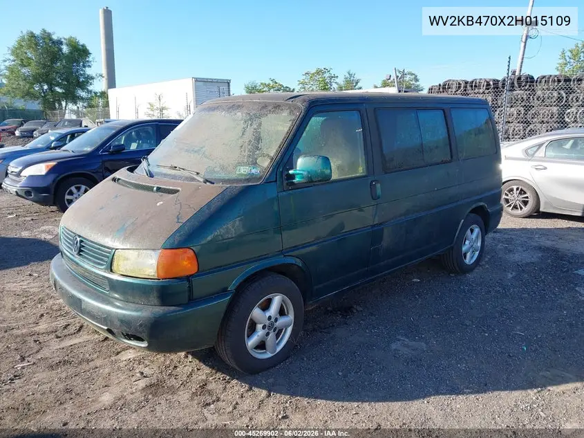 2002 Volkswagen Eurovan Gls VIN: WV2KB470X2H015109 Lot: 45269902