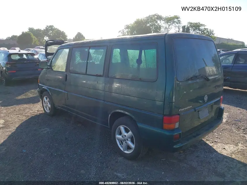2002 Volkswagen Eurovan Gls VIN: WV2KB470X2H015109 Lot: 45269902