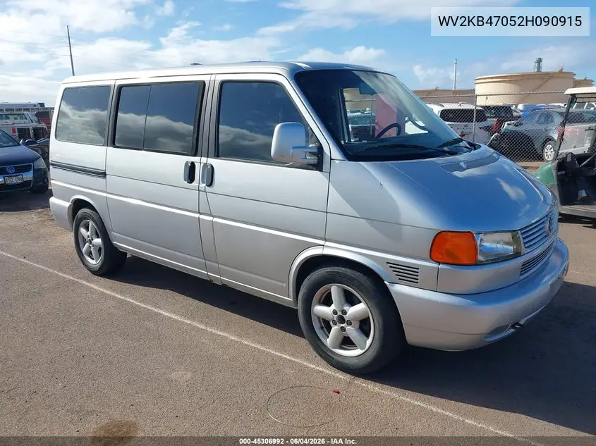 2002 Volkswagen Eurovan Gls VIN: WV2KB47052H090915 Lot: 45306992