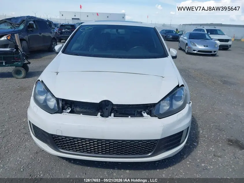 2010 Volkswagen Golf Gti 3-Door VIN: WVWEV7AJ8AW395647 Lot: 12617653