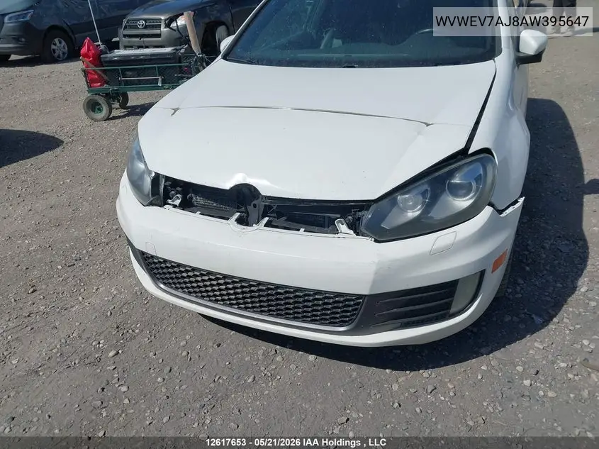 2010 Volkswagen Golf Gti 3-Door VIN: WVWEV7AJ8AW395647 Lot: 12617653