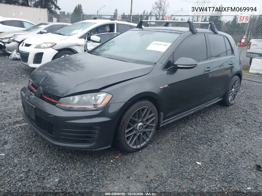 2015 Volkswagen Golf Gti 2.0T Se 4-Door VIN: 3VW4T7AUXFM069994 Lot: 43899708