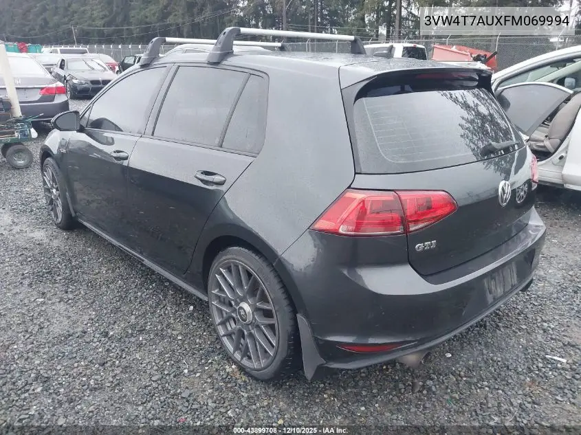 2015 Volkswagen Golf Gti 2.0T Se 4-Door VIN: 3VW4T7AUXFM069994 Lot: 43899708