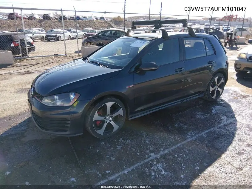 2015 Volkswagen Golf Gti 2.0T S 4-Door VIN: 3VW5T7AU0FM101047 Lot: 44226523