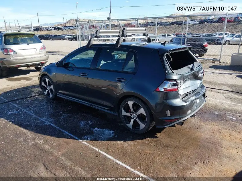 2015 Volkswagen Golf Gti 2.0T S 4-Door VIN: 3VW5T7AU0FM101047 Lot: 44226523
