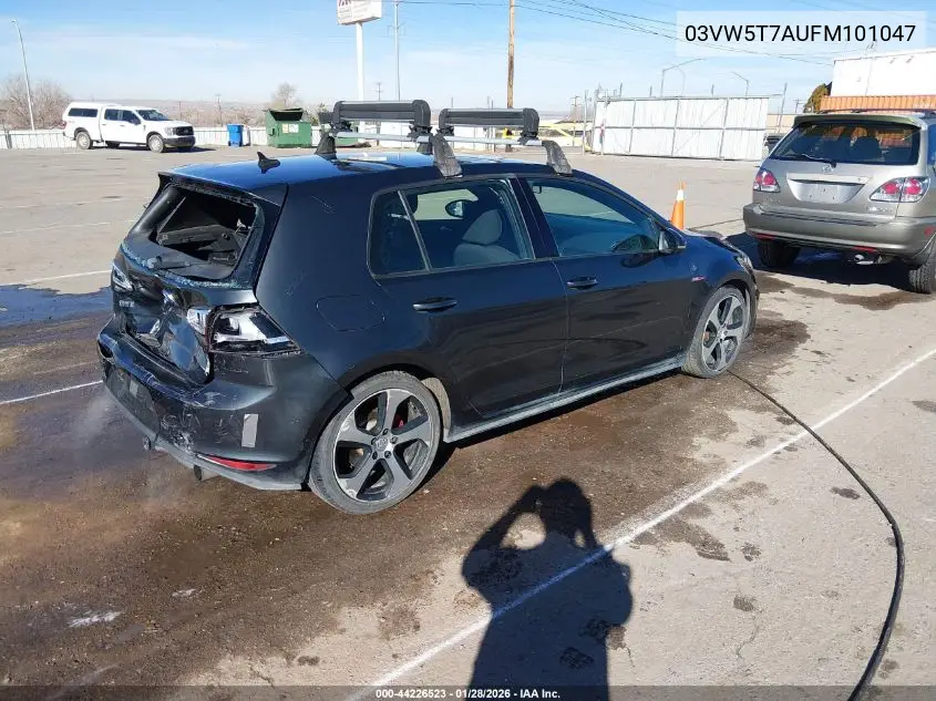 2015 Volkswagen Golf Gti 2.0T S 4-Door VIN: 3VW5T7AU0FM101047 Lot: 44226523
