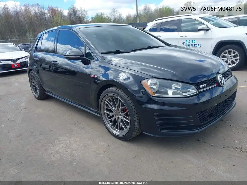 2015 Volkswagen Golf Gti 2.0T S 4-Door VIN: 3VW5T7AU6FM048175 Lot: 44885080