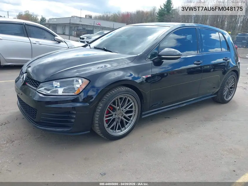 2015 Volkswagen Golf Gti 2.0T S 4-Door VIN: 3VW5T7AU6FM048175 Lot: 44885080